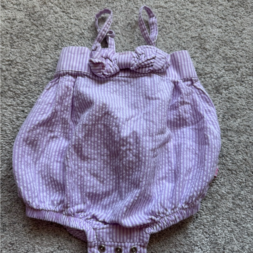 Baby Girl Striped Romper - Purple
